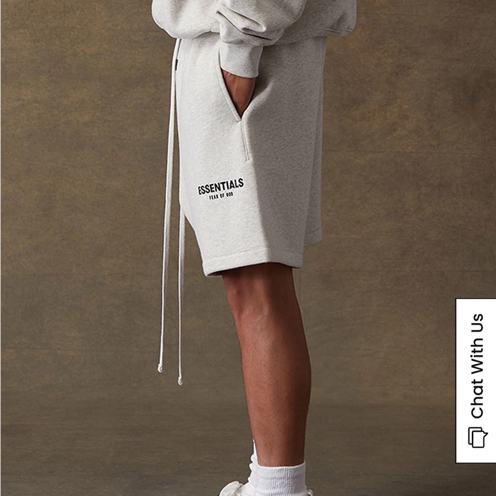 Fear of God Essentials Light Oatmeal Sweat Shorts